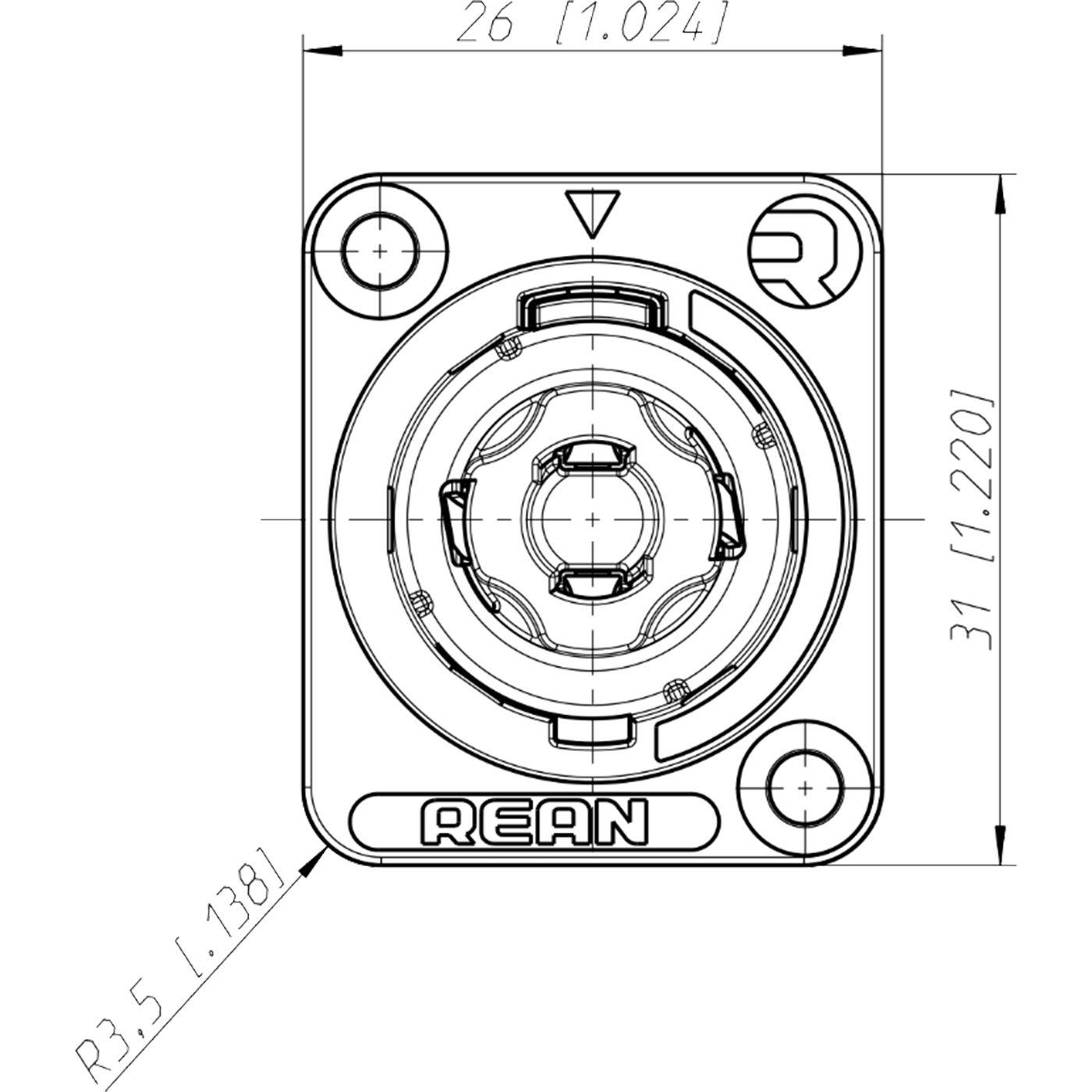 Rean - Conector de 4 Polos para Chasis de Montaje Mod.RLS4MPZ _5