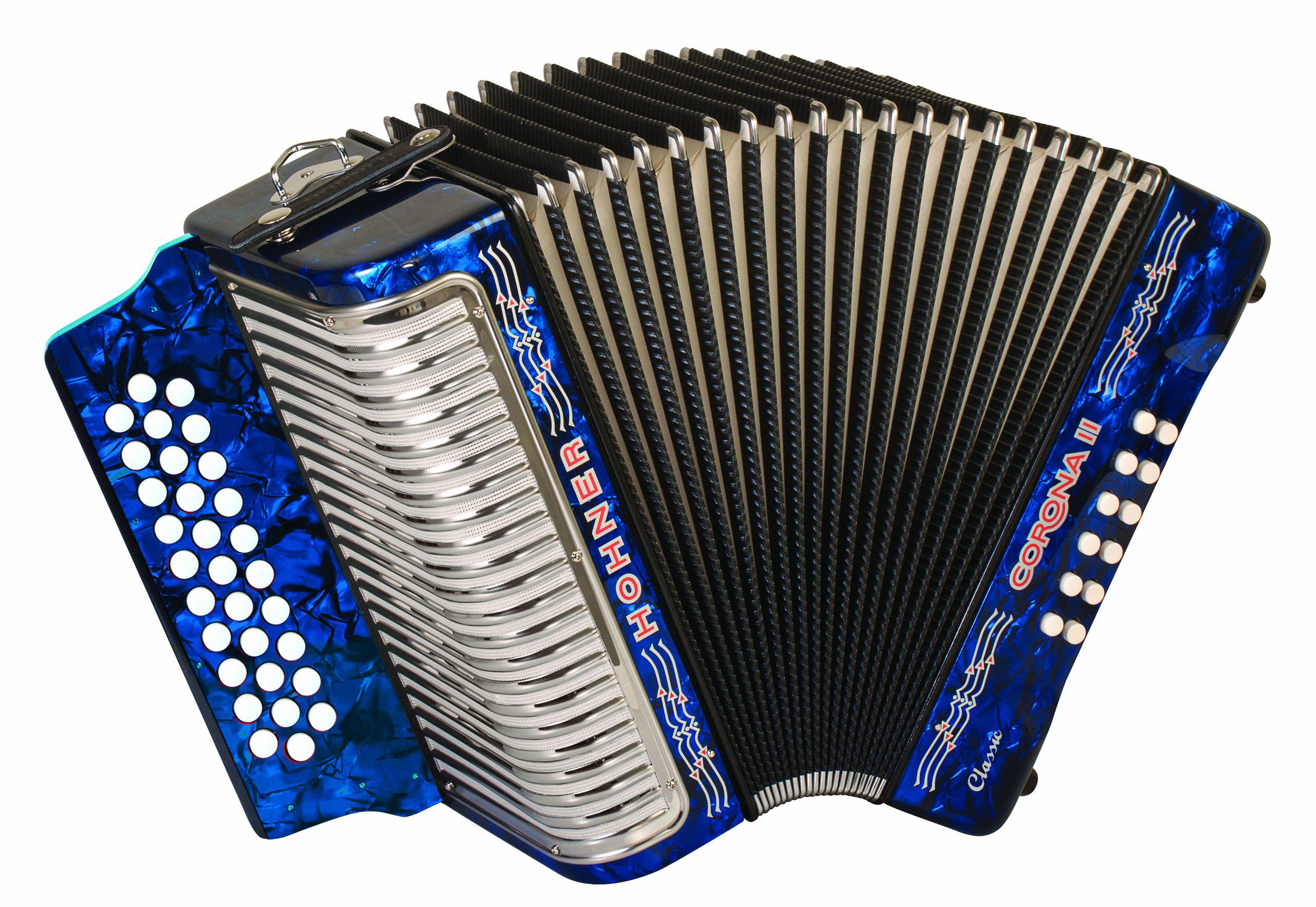 Hohner - Acordeon Corona II Diatónico Sol-Do-Fa, Color: Azúl con Mochila Mod.A56241_3