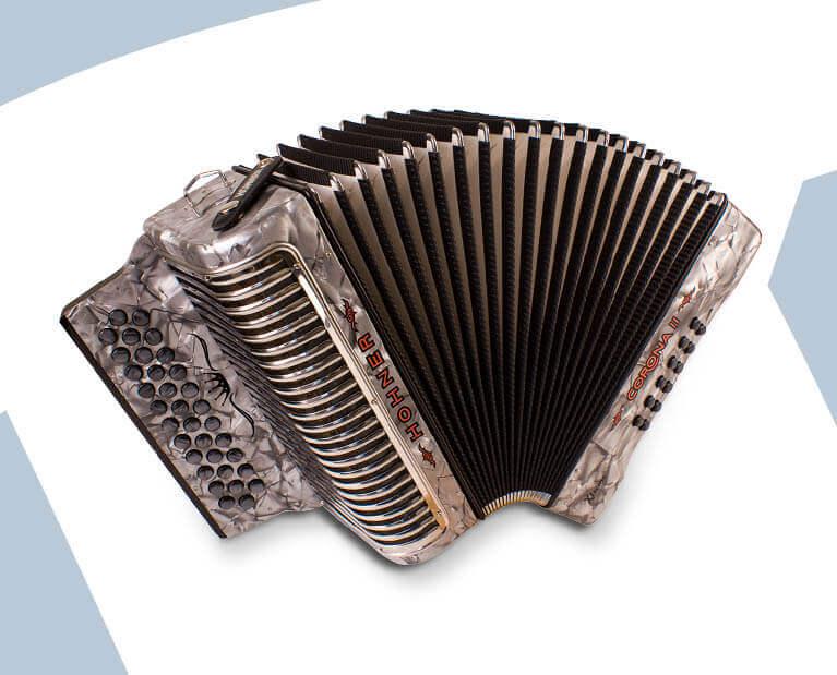 Hohner - Acordeón Diatónico Corona II Xtreme, Fa-Sib-Mib, 34 Botones y 12 Bajos, Color:  con Funda Mod.A5441_15