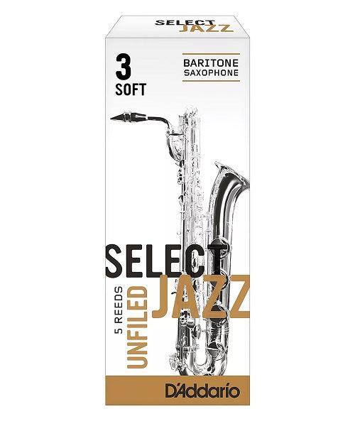 D'Addario - 5 Cañas Select Jazz Unfiled para Sax Baritono, Medida: 3S Mod.RRS05BSX3S(5)_63