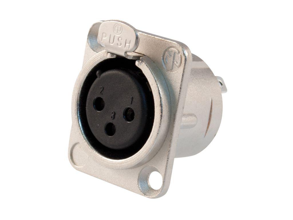 Neutrik - Conector XLR Hembra 3 Polos Serie D Para Chasis Mod.NC3FD-L-1_2