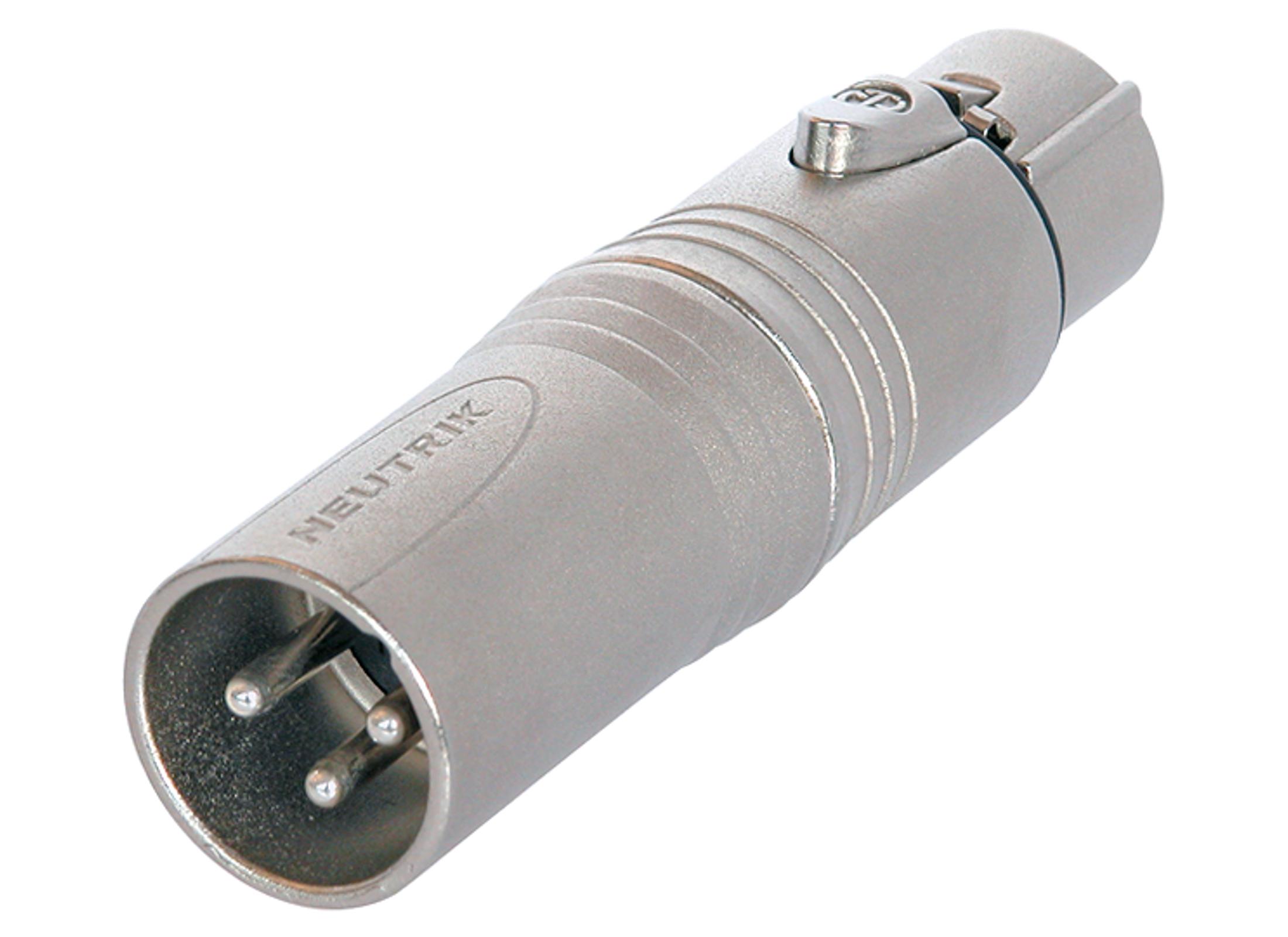 Neutrik - Adaptador XLR Hembra de 3 Pines a XLR Macho de 3 Pines Mod.NA3FM_363