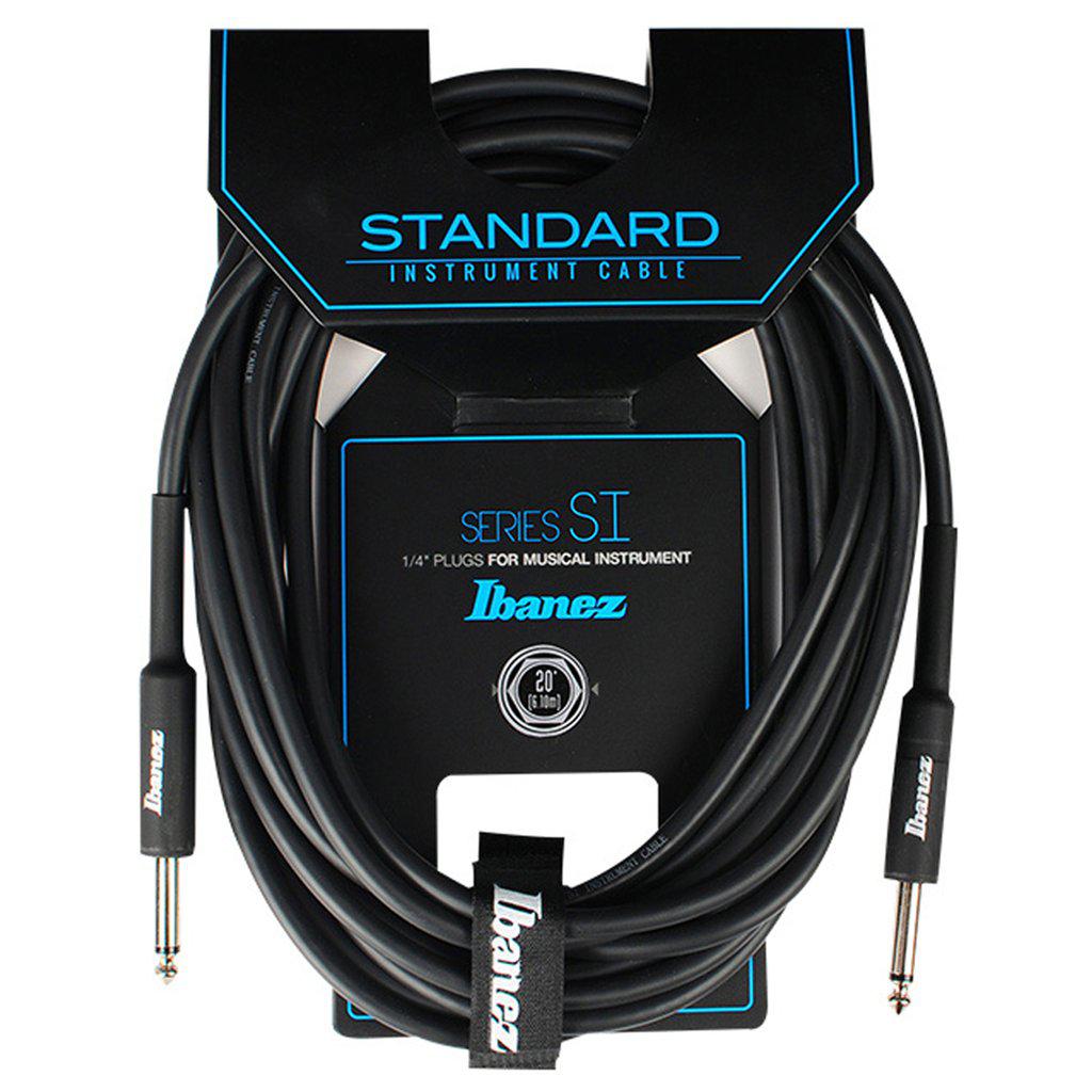 Ibañez - Cable para Instrumento SI, Tamaño: 6.10 mts. Negro Recto/Recto Mod.SI20_3