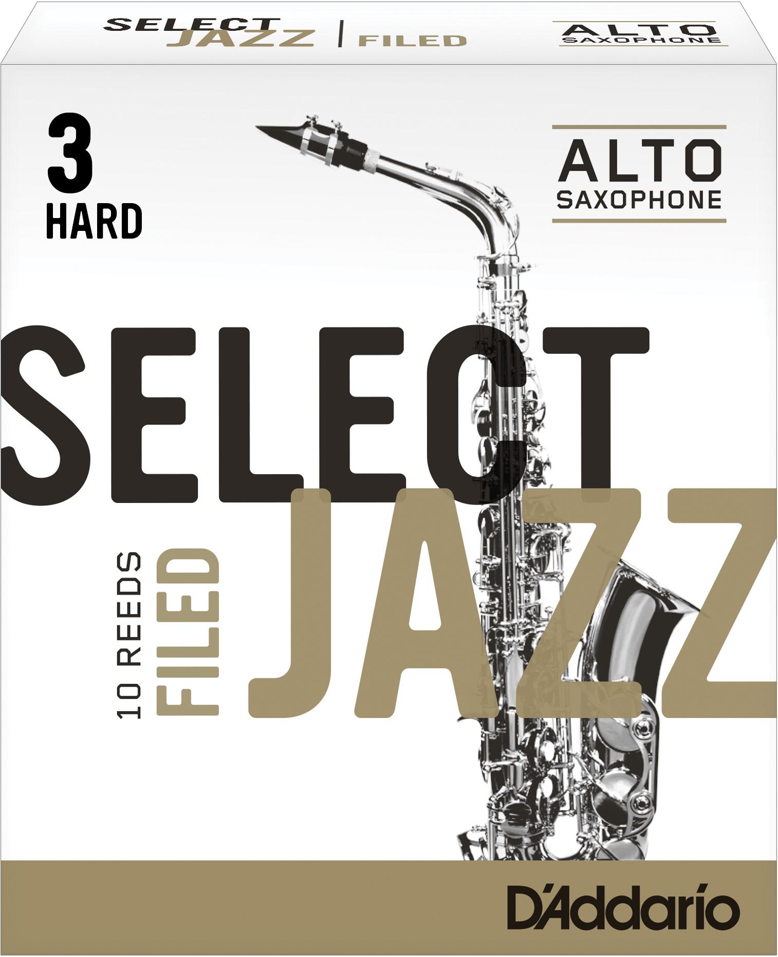 D'Addario - Cañas Select Jazz Filed para Sax Alto, 10 Piezas Medidas: 3H Mod.RSF10ASX3H_13