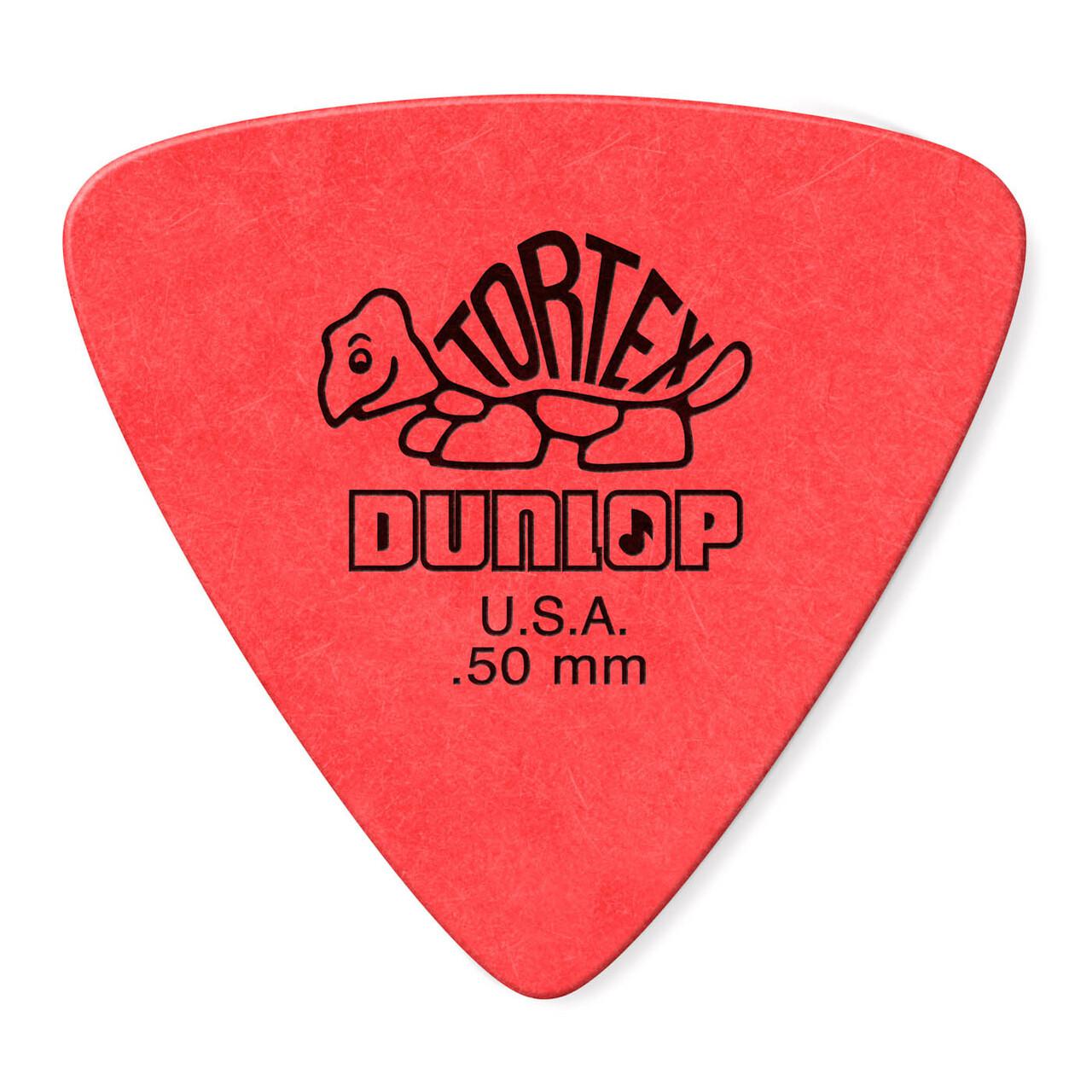 Dunlop - 6 Plumillas Tortex Triángulo, CaliPre: .50 Color: Rojo Mod.431P.50_14