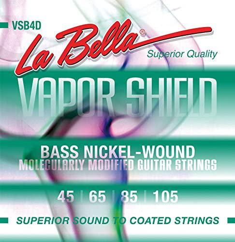 La Bella - Encordado Vapor Shield para Bajo Eléctrico de 4 Cuerdas, 45-105 Mod.VSB4D