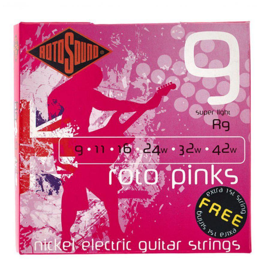 Rotosound - Encordadura Super Light 9-42 Roto Pinks para Guitarra Electrica Mod.R9