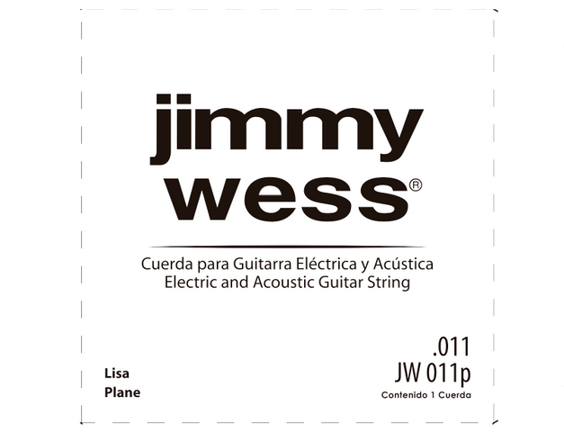 Jimmy Wess - 12 Cuerdas 2A para Guitarra Acústica ó Eléctrica, Material: Acero Calibre: .011 Mod.JW-011P(12)