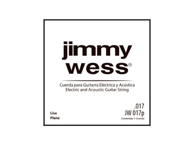 Jimmy Wess - 12 Cuerdas 2A para Guitarra Acústica ó Eléctrica, Material: Acero Calibre: .017 Mod.JW-017P(12)