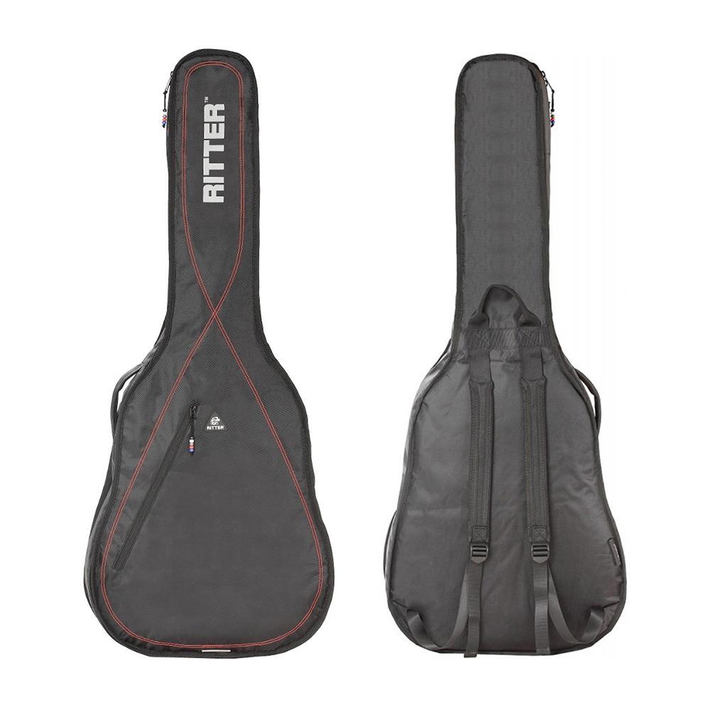 Ritter - Funda para Guitarra Acústica Texana, Color: Negra con Rojo Mod.RGP2-D/BRD