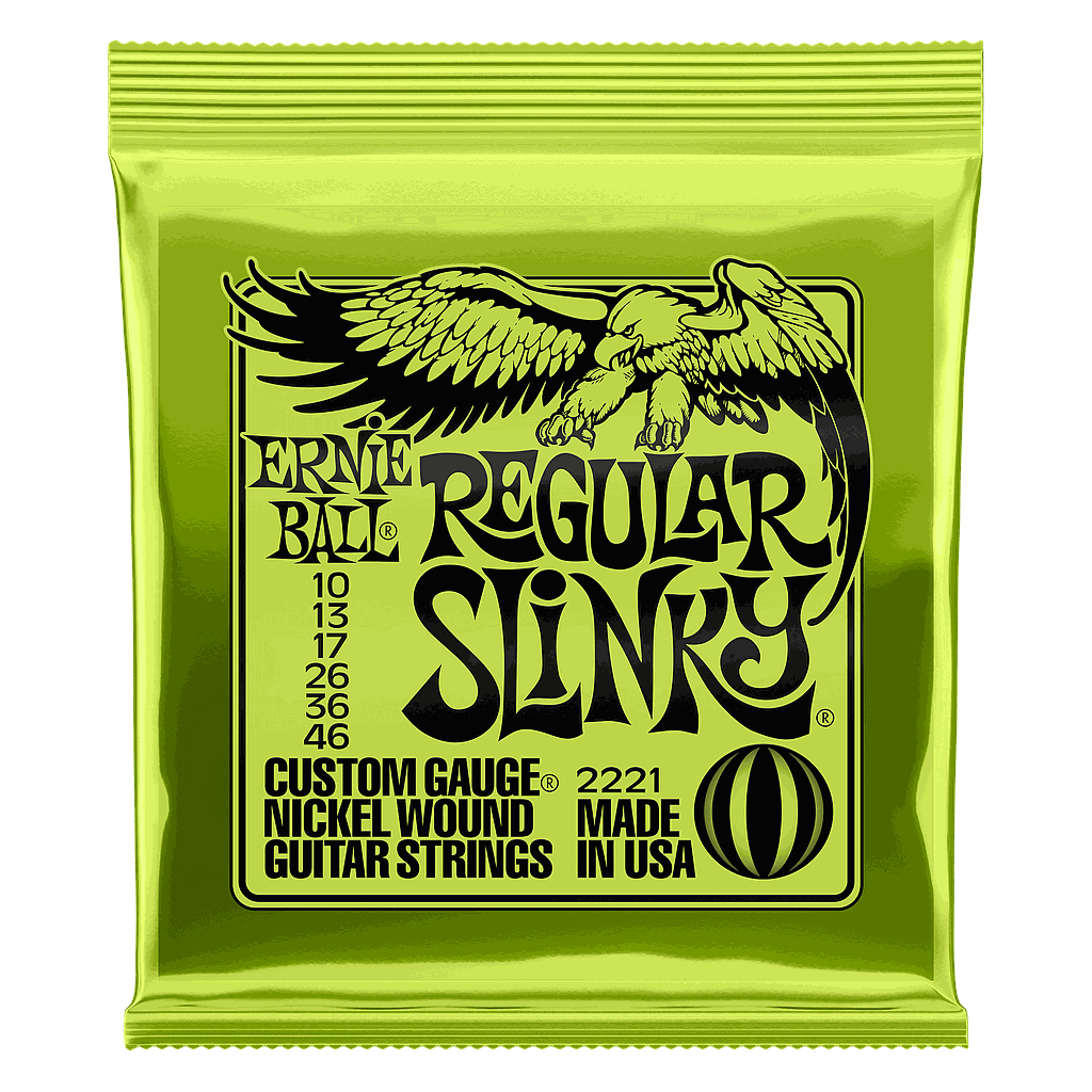Ernie Ball - Encordado para Guitarra Electrica Reg Slignky Verde Mod.2221