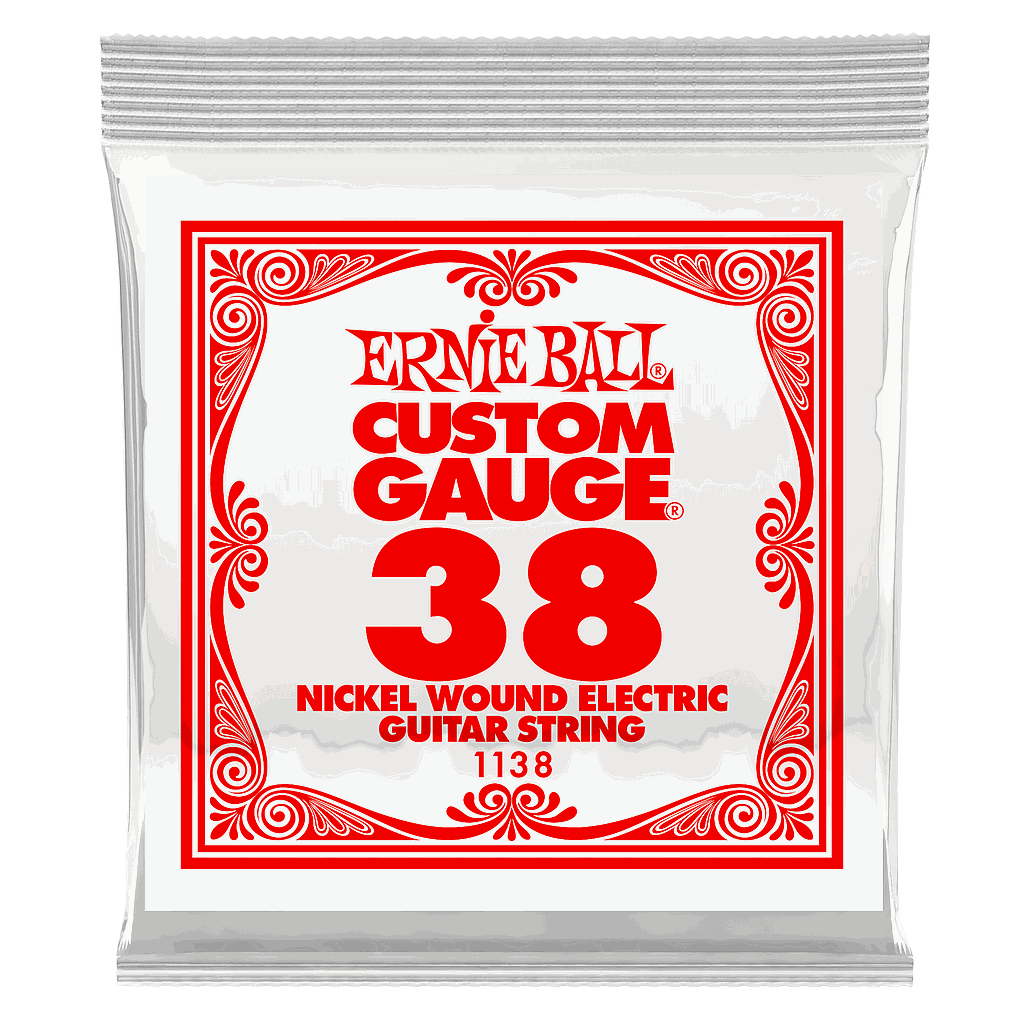 Ernie Ball - Cuerdas Custom para Guitarra Eléctrica, 6 Piezas Nickel .038 Mod.1138