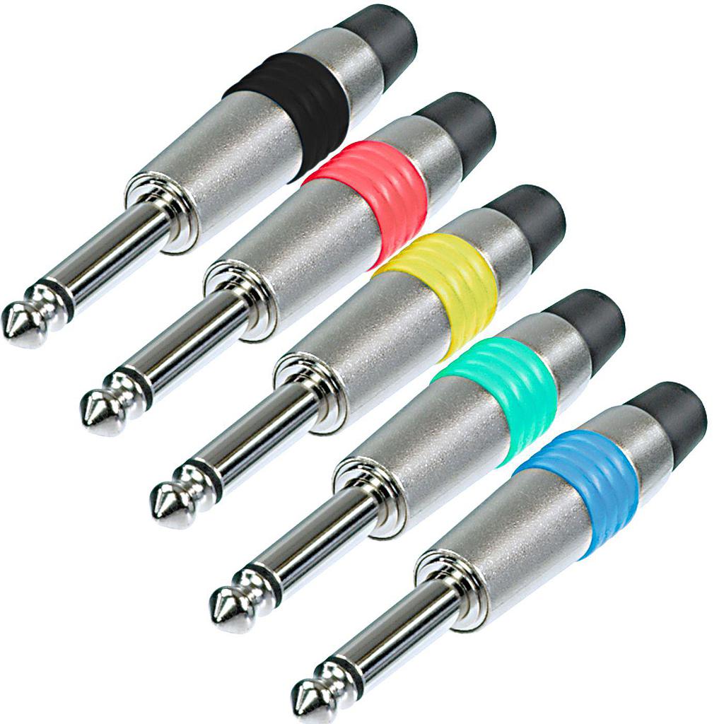 Rean - Plug 1/4 Mono con Identificador sin Tornillo Mod.NYS224C-_