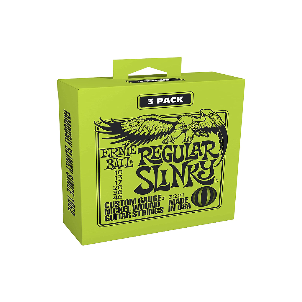 Ernie Ball - 3 sets de Encordados Regular Slinky para Guitarra Eléctrica Mod.3221