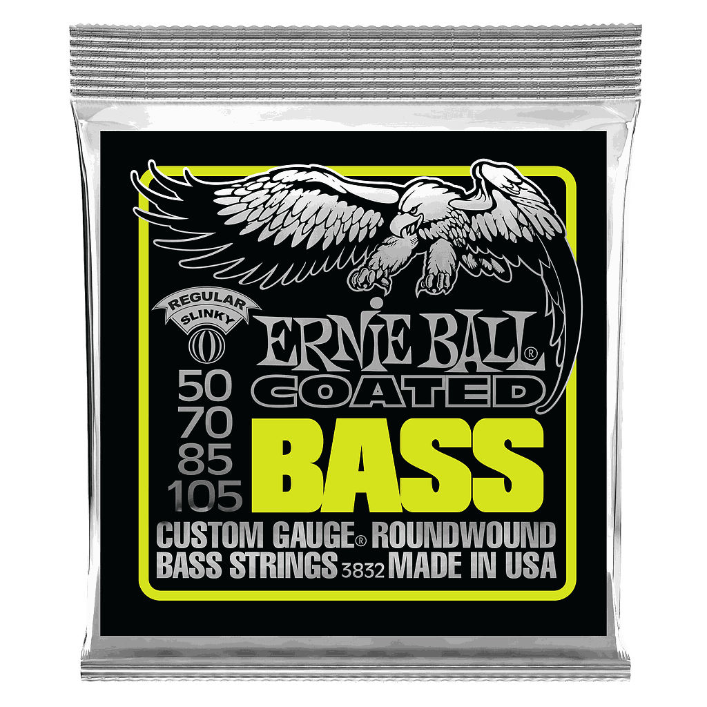 Ernie Ball - Encordado Coated Regular Slinky para Bajo Eléctrico, 50 - 105 Mod.3832