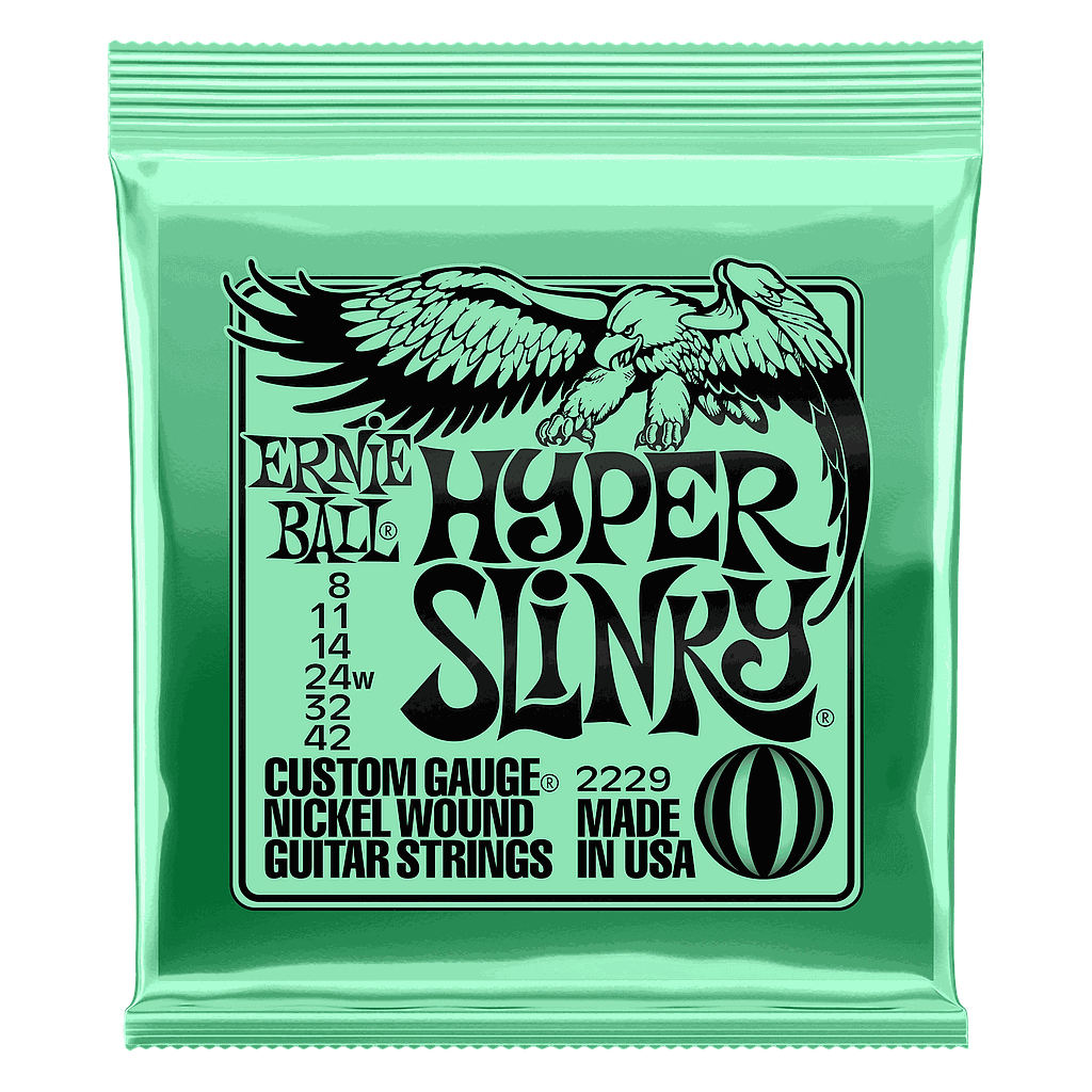 Ernie Ball - Encordado Hyper Slinky Para Guitarra Eléctrica, Niquel 0.008-0.042 Mod.2229