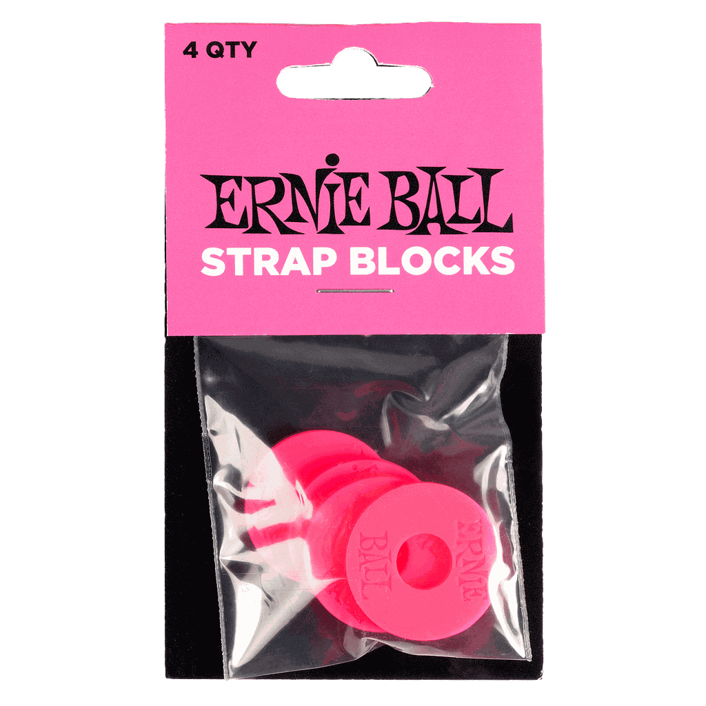 Ernie Ball - 4 Seguros de Plástico para Tahali, Color: Rosa Mod.5623
