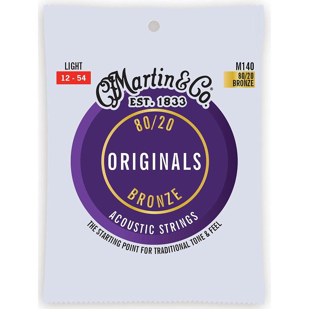 Martin - Encordado Originals Series para Guitarra Acústica, Light 12-54 Mod.M140