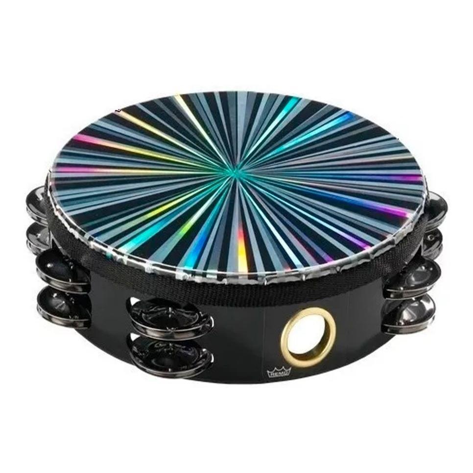 Remo - Pandero de 2 Hileras Rin de 8", Negro Mod.TA-4208-48