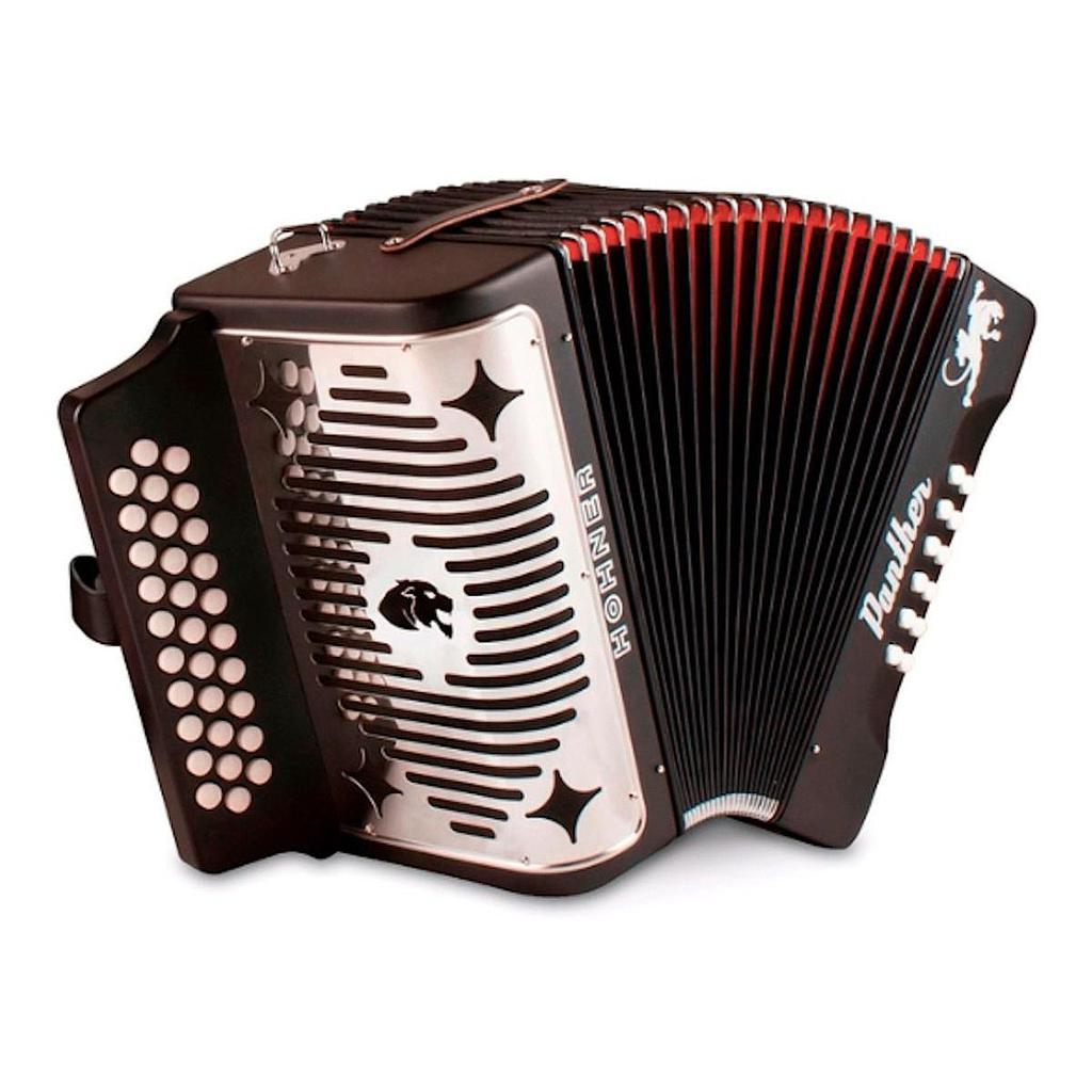 Hohner - Acordeon Diatonico ''Panther'' Sol-Do-Fa, 31 Botones Y 12 Bajos, Neg Mod.A4800