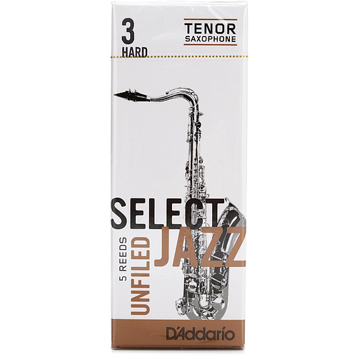 D'Addario - Cañas Select Jazz Unfiled para Sax Tenor, 5 Piezas Medida: 3H Mod.RRS05TSX3H_21