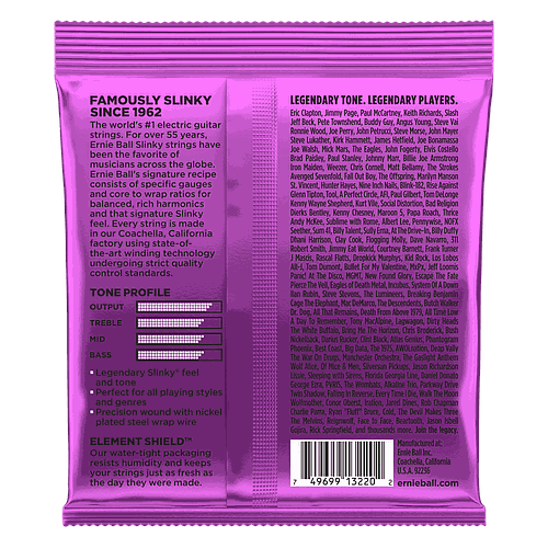Ernie Ball - 3 Encordados Power Slinky Para Guitarra Eléctrica, Niquel 0.011-0.048 Mod.3220_3