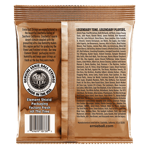 Ernie Ball - Encordado Earthwood Custom Light Para Guitarra Acústica de 12 Cuerdas, Bronce Fosforado Mod.2152_33