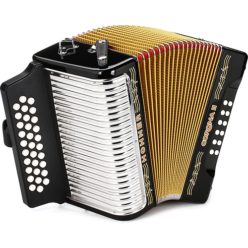 Hohner - Acordeon Corona II Diatónico Sol-Do-Fa, Color: Negro con Mochila Mod.A56211_4