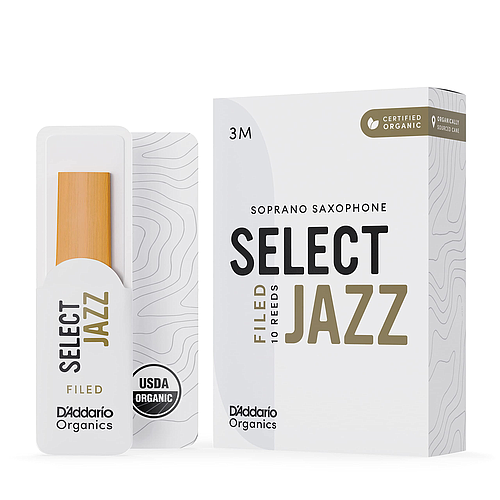 D'Addario - 10 Cañas Rico Select Jazz Unfiled para Sax Soprano, Medida: 3M Mod.RRS10SSX3M(10)_29