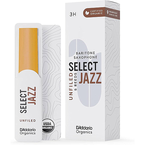 D'Addario - 5 Cañas Select Jazz Unfiled para Sax Baritono, Medida: 3H Mod.RRS05BSX3H(5)_59