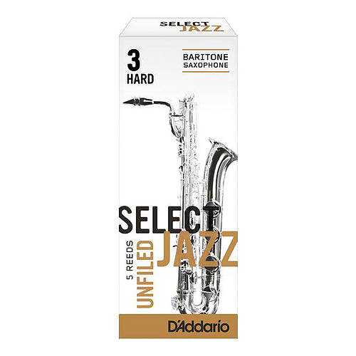 D'Addario - 5 Cañas Select Jazz Unfiled para Sax Baritono, Medida: 3H Mod.RRS05BSX3H(5)_60