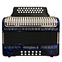 Hohner - Acordeon Corona II Diatónico Sol-Do-Fa, Color: Azúl con Mochila Mod.A5624_24
