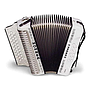 Hohner - Acordeon Corona II Diatónico Sol-Do-Fa, Color: Blanco con Mochila Mod.A5622_27