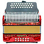 Hohner - Acordeon Corona II Diatónico Sol-Do-Fa, Color: Rojo con Mochila Mod.A5623_30
