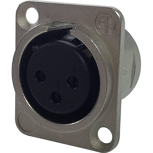 Neutrik - Conector XLR Hembra 3 Polos Serie D Para Chasis Mod.NC3FD-L-1_4