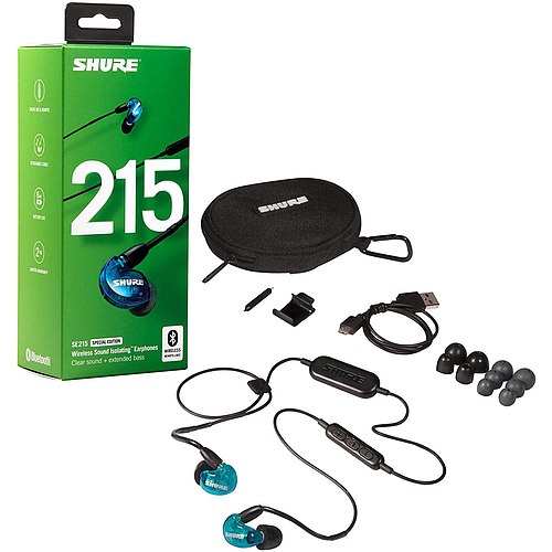 Shure - Audífonos In-Ears Bluetooth Aislantes de Sonido, Color: Azúl Mod.SE215SPE-B-BT1_15
