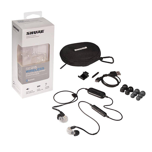 Shure - Audífonos In-Ears Bluetooth Aislantes de Sonido, Color: Transp. Mod.SE215-CL-BT1_21