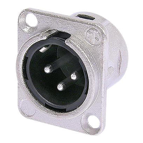 Neutrik - Conector XLR Macho 3 Polos Serie D Para Chasis Mod.NC3MD-L-1