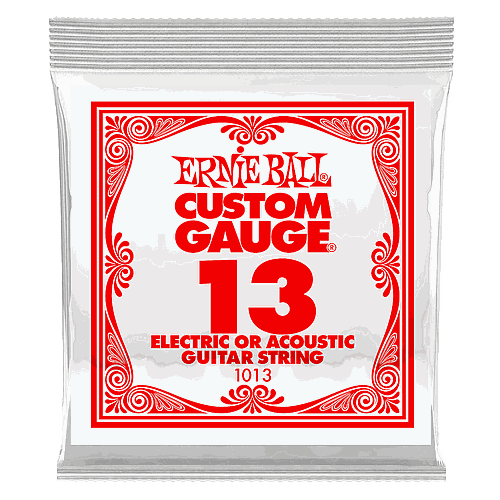 Ernie Ball - Cuerdas Custom para Guitarra Eléctrica, 6 Piezas Acero .013 Mod.1013