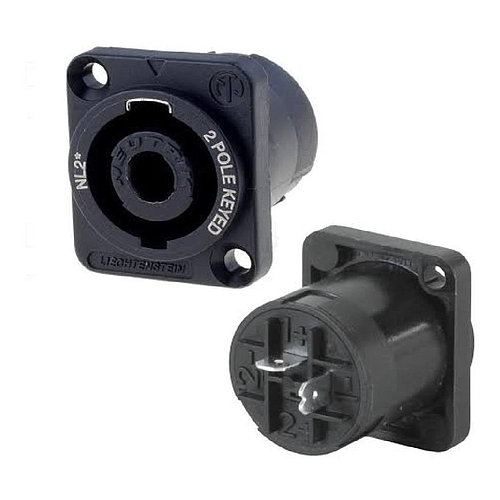 Neutrik - Conector Speakon 2 Polos Macho Para Chasis Mod.NL2MP