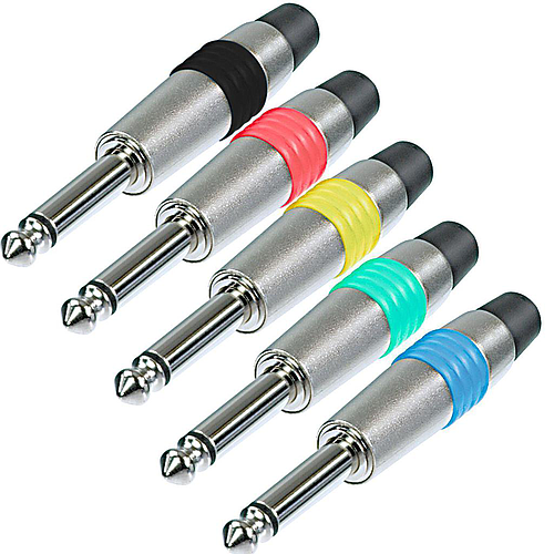 Rean - Plug 1/4 Mono con Identificador sin Tornillo Mod.NYS224C-_