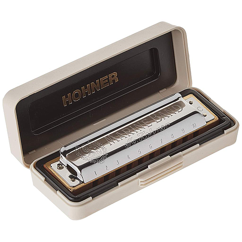 Hohner - Armonica Mi-Mayor ''Marine Band'', 1896 Plateada Diatonica Mod.M1896056X